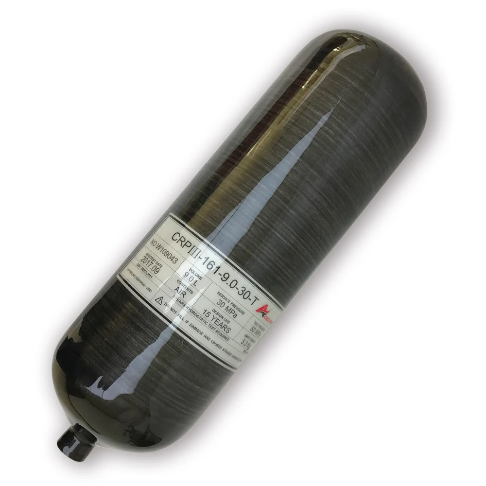 AC3090 Black 9L 300BAR  Carbon Fiber SCBA Cylinder For Pcp Air Condor Paintball Tank Diving Bottle Underwater Gun Acecare