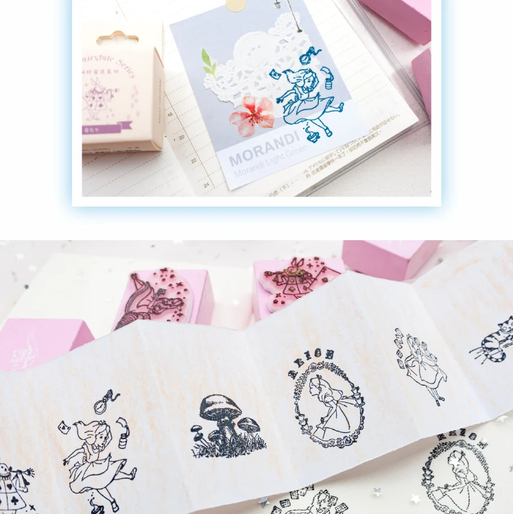 Alice Fairy Tales серия Деревянный штамп DIY Ремесло Деревянные и резиновые штампы для скрапбукинга канцелярские товары Скрапбукинг мини штамп