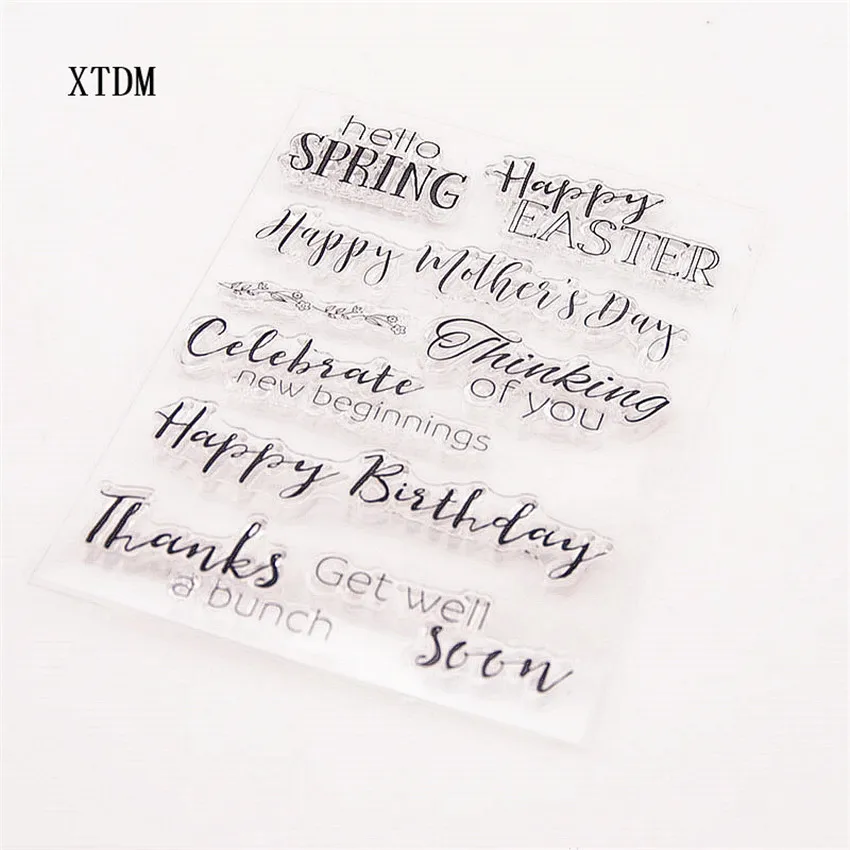 Горячая Распродажа с днем рождения прозрачные штампы/Силиконовые пломбы