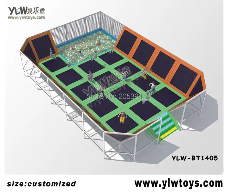 indoor trampoline park with Sponge pit fitness sport net protecting | Спорт и развлечения