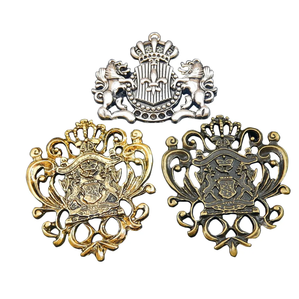 Европейские винтажные подвески-значки 6 шт./упак. смешанных цветов для