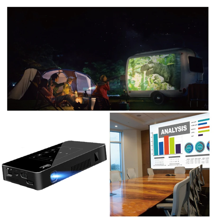 Smartldea P10 мини интеллектуальный проектор DLP мобильный android wifi Проектор bluetooth 4K Встроенный аккумулятор сенсорные клавиши Airplay Miracast DLNA