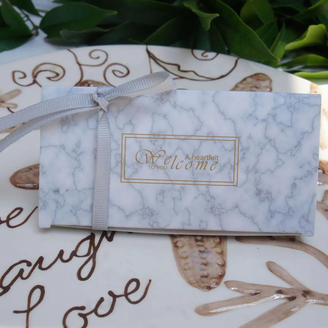 100 шт. Новая креативная коробка для конфет с лесными зелеными листьями Bomboniere