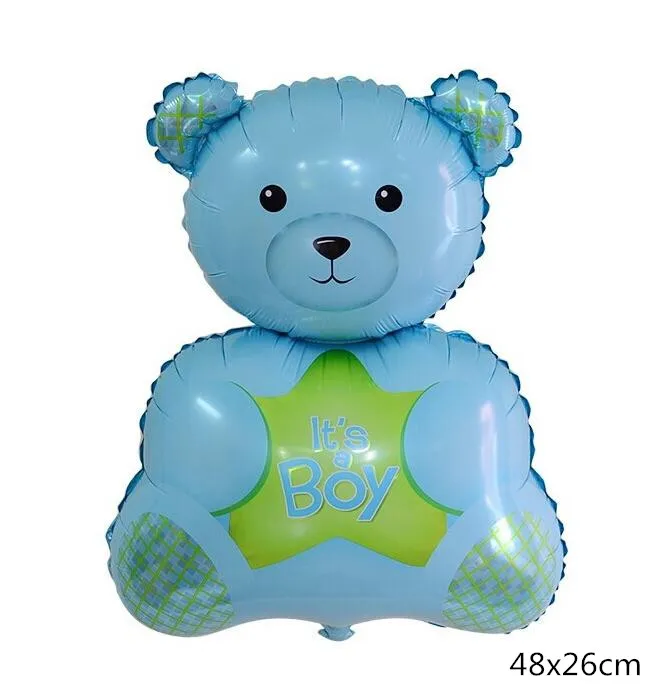 it is a boy bear Детский душ с днем рождения тема вечерние Декор коляска его мальчик/девочка буквы фольги Воздушные шары декоративные надувные воздушные шары - Цвет: it is a boy bear