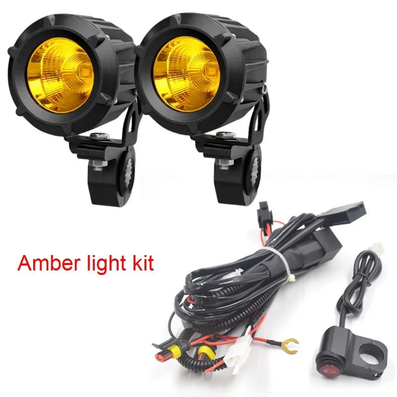 12 v-24 v Электрический Уход за кожей лица маска Велосипедный спорт Мотоцикл головной светильник лампы светодиодные дневные ходовые противотуманные светильник комплект внедорожнике грузовик Точечный светильник s 4x4 ATV светодиодный светильник - Цвет: Amber light kit