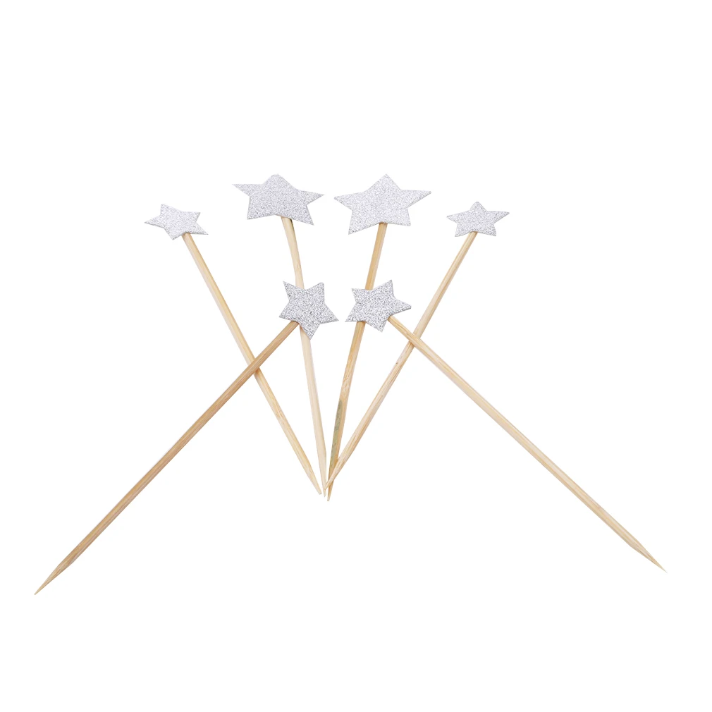 6 штук упак. торт ко дню рождения красочная Звезда карта вставляемая для