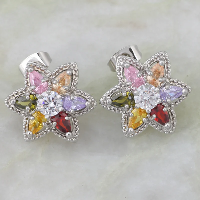 Харизматические ювелирные изделия красочные хрустальные серьги гвоздики белого