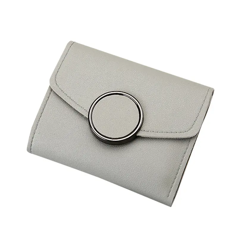 Женская модная простая круглая застежка короткий кошелек с отделением для карт