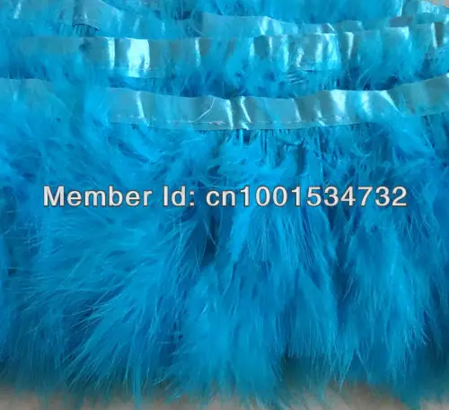 

Free Shipping 6Yards 15-18cm width Turquoise Blue Turkey Feather trim for Skirt Dress AAA quality for Carnival showgirl customes