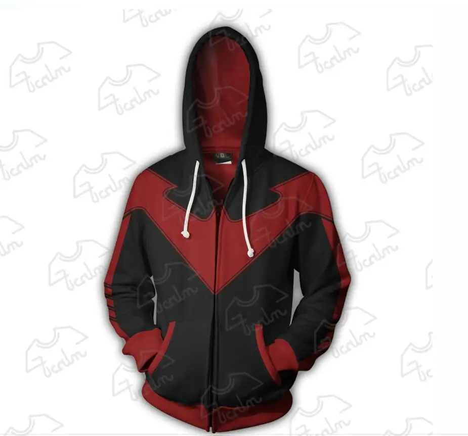 Красная куртка на молнии с капюшоном толстовка унисекс забавная 3D принтом модная