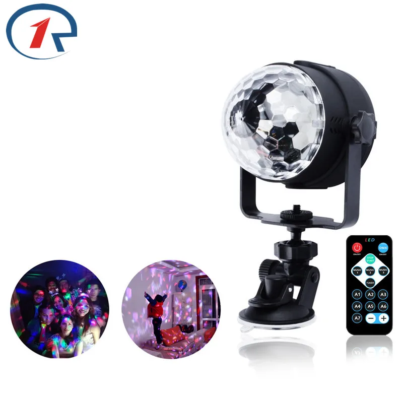 ZjRight RGB светодиодный Кристалл Магия вращающийся шар сцены USB 5 В красочный КТВ DJ