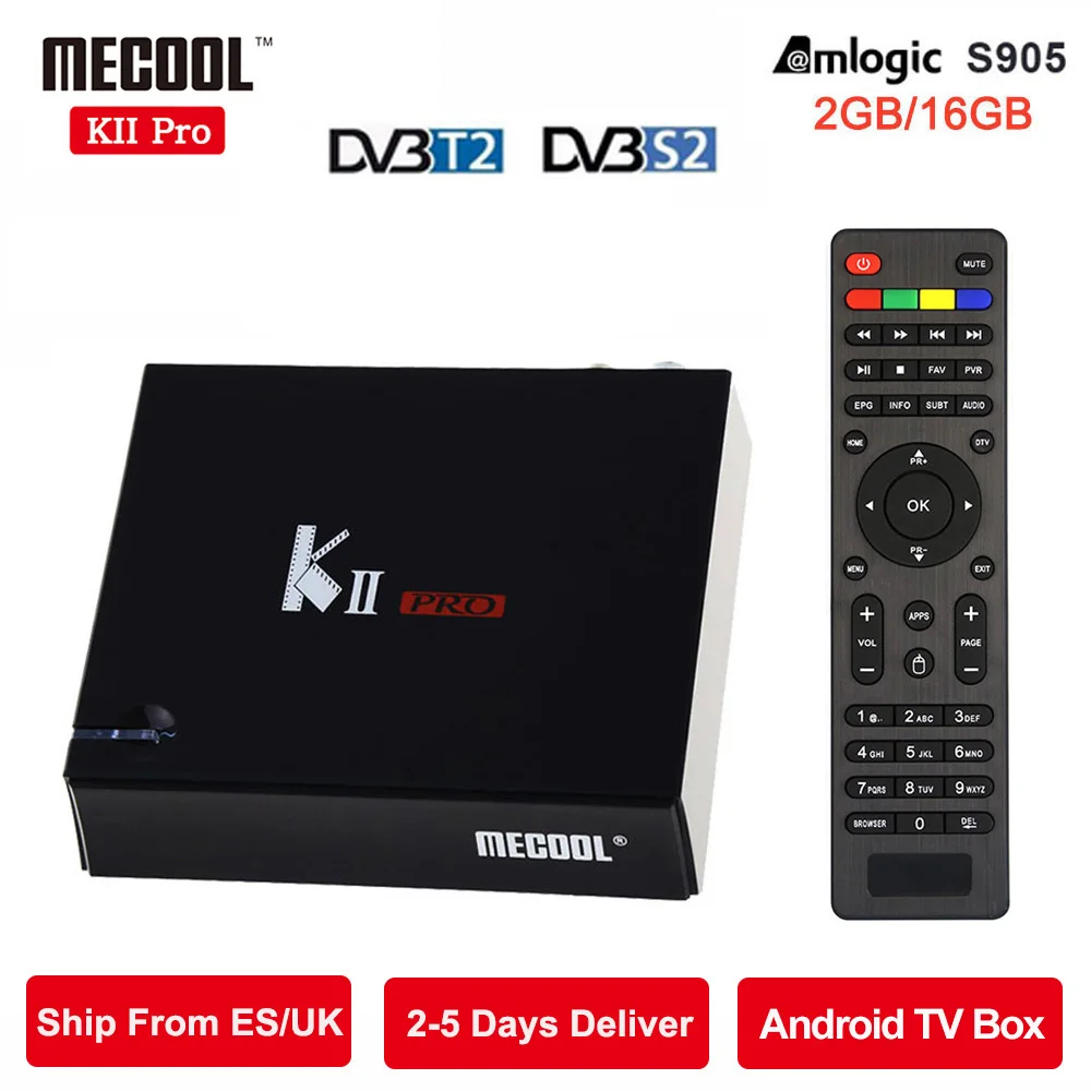 ТВ приставка MECOOL DVB T2 Android 4K KII Pro 2 Гб 16 S2 Amlogic S905 Bluetooth 5G WIFI Smart TV телеприставка