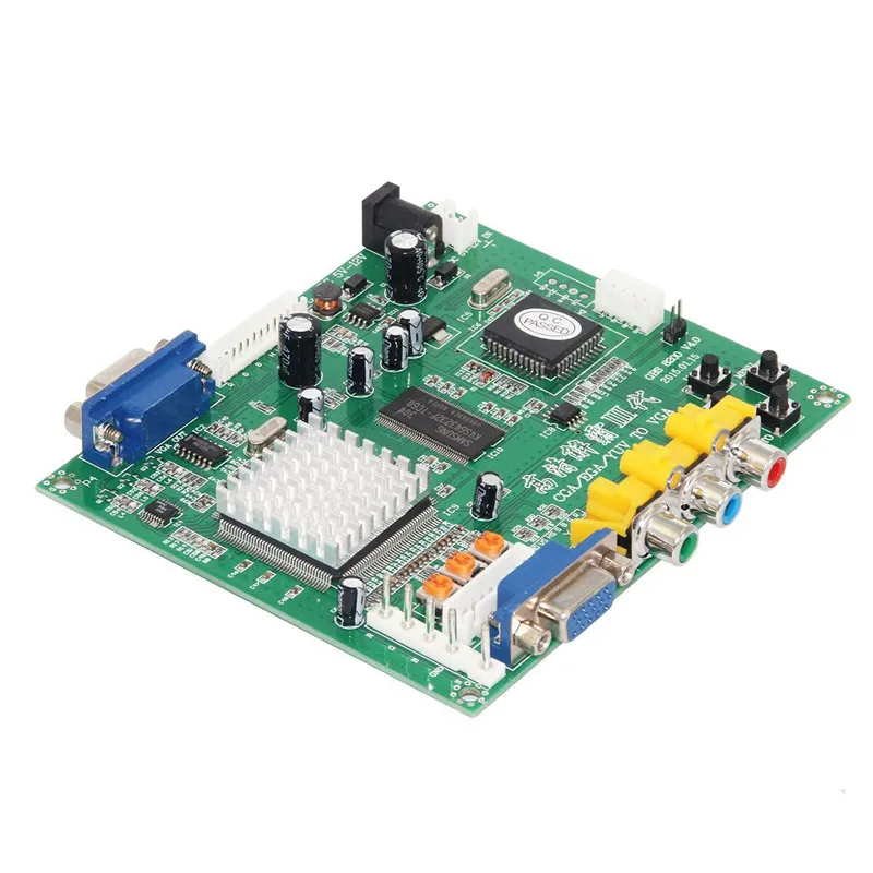 

1 Set RGB CGA EGA YUV to VGA HD Video Converter Board Moudle HD9800 GBS8200 True digital 24-bit A/D converter signal auto scan