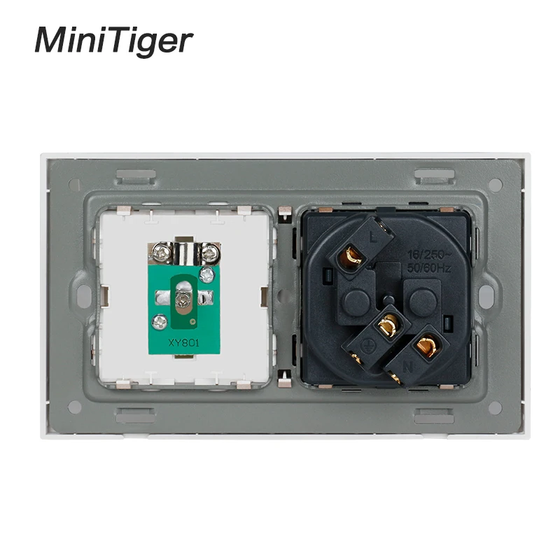 Настенная розетка Minitiger 16 А для России Испании с заземлением гнездо питания