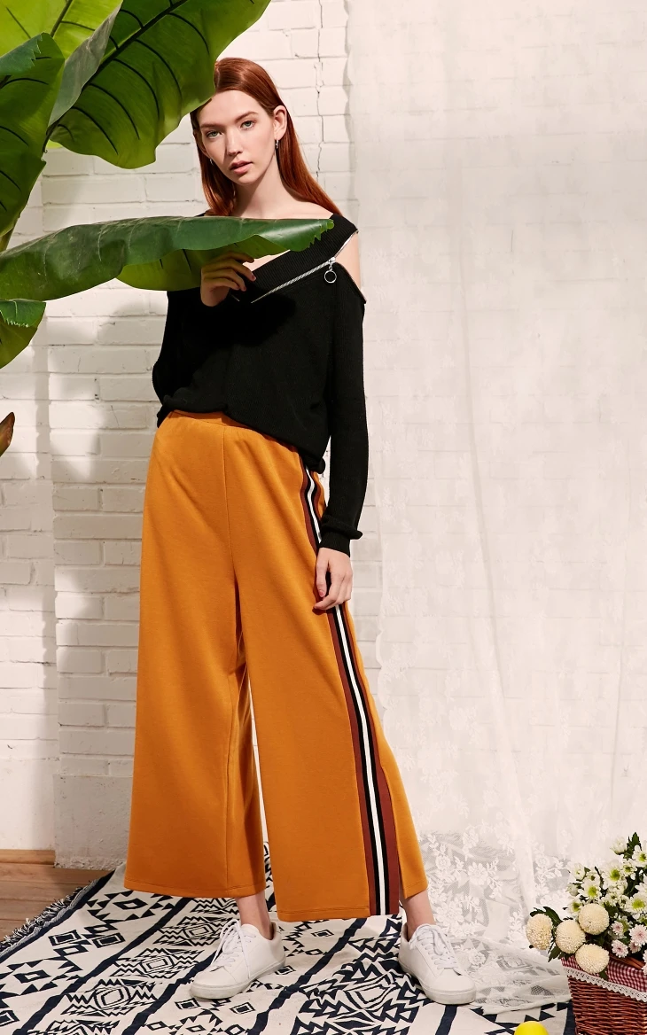 Vero Moda женские весенние и летние полосатые вязанные пижамные брюки | 3184R2503