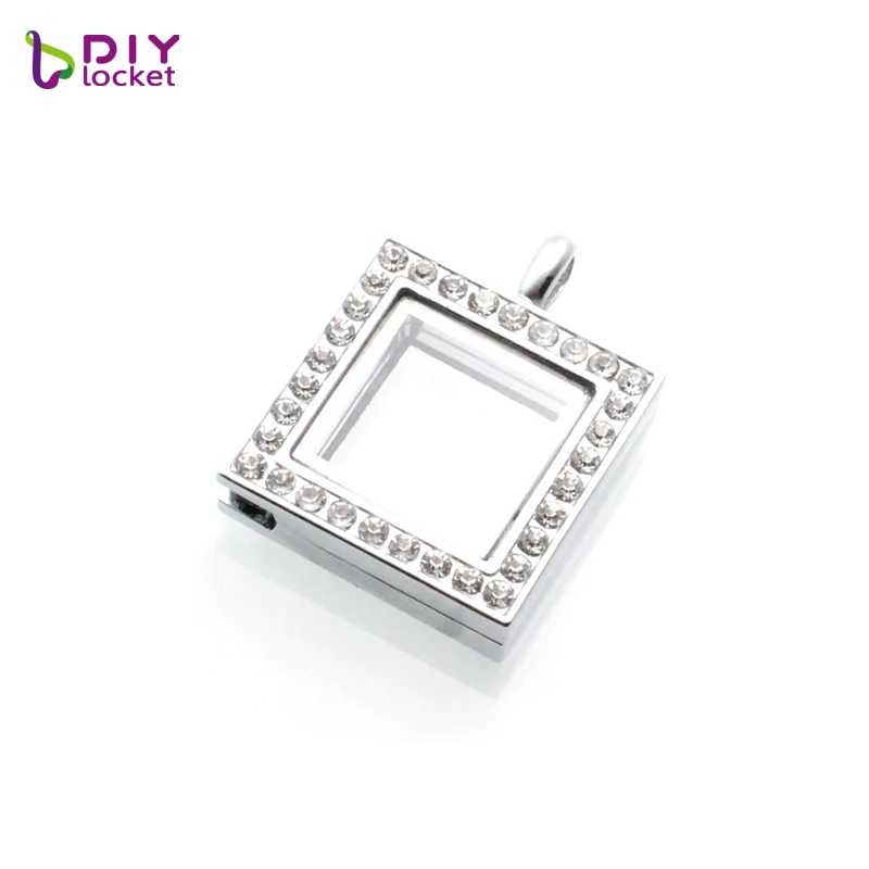 Diylocket квадратная стеклянная плавающей медальон из цинкового сплава цинковый
