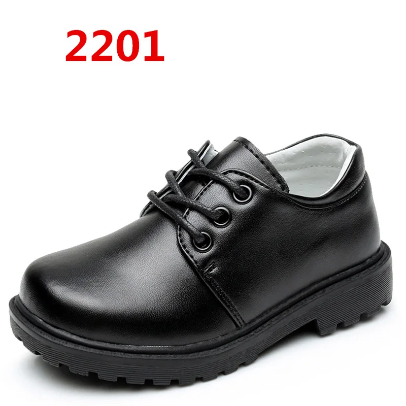 2201 Lace Up Детская обувь из натуральной кожи; обувь из воловьей кожи для больших мальчиков; модные вечерние туфли на плоской подошве для маленьких детей; тонкие туфли для мальчиков - Цвет: 2201 Lace Up