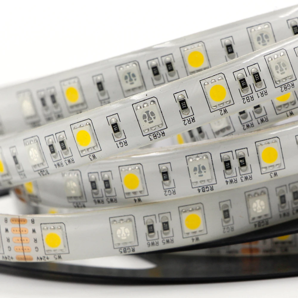 RGBW светодиодный светильник 5050 SMD 5 м 300 led водонепроницаемый DC 24 в 12 В 12 мм 10 мм Гибкая лента веревка полоса освещение rgbww RGB теплый белый