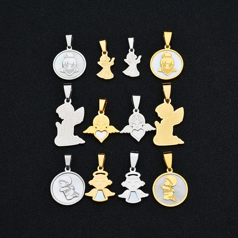 ELSEMODE Очаровательные Подвески в виде крыльев и ракушек ангела индивидуальная