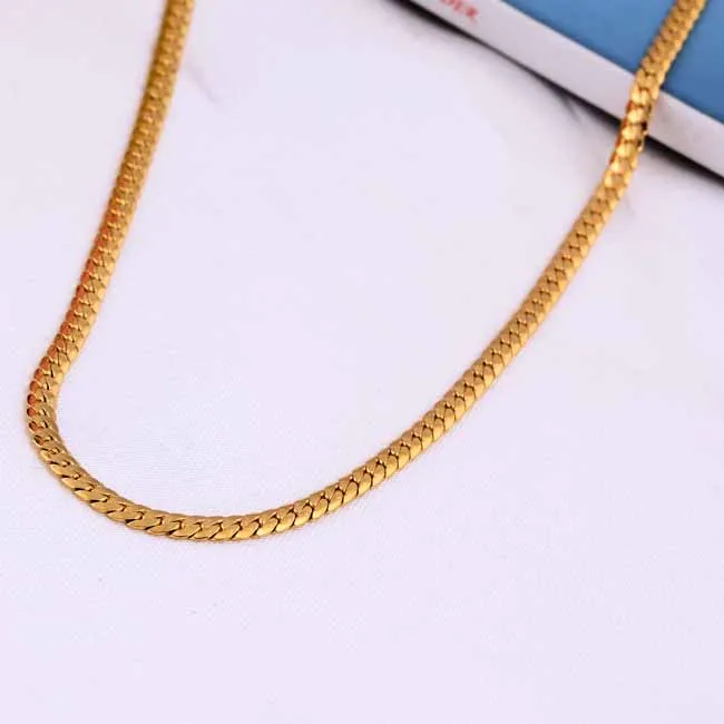 1pcs 55cm Long 1cm Wide Men Women Couple Gold Color Copper Snake Necklace Chain Unisex Jewelry | Украшения и аксессуары