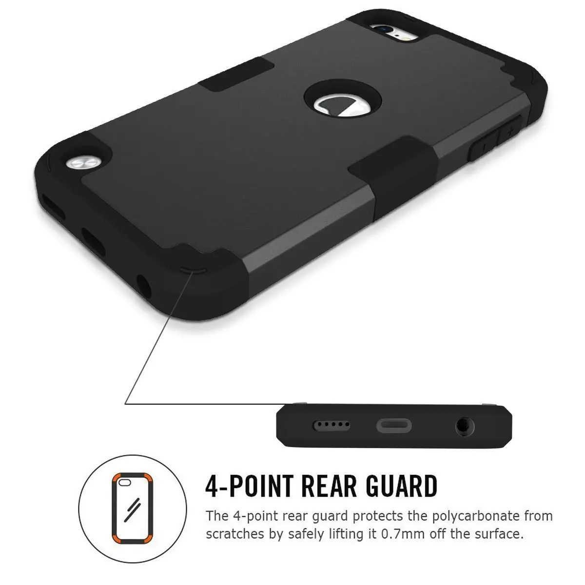Для iPod Touch 7/Touch 6th/5th поколение чехол сверхпрочный противоударный силиконовый