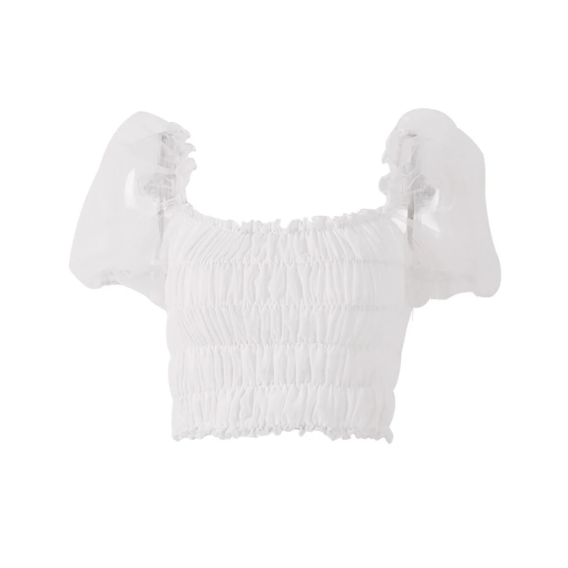 

Fashion Slim Perspective Mesh Short Sexy Women T-Shirt Casual New Style Summer Tops 2019 Women's Clothing