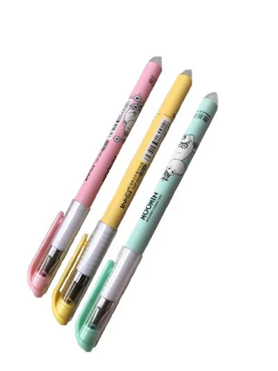 3Pcs different 3 шт./лот 0,38 мм Kawaii стираемая гелевая ручка мультфильм животных шариковая ручка с волшебный черный/синие чернила школы и офиса - Цвет: 3Pcs different