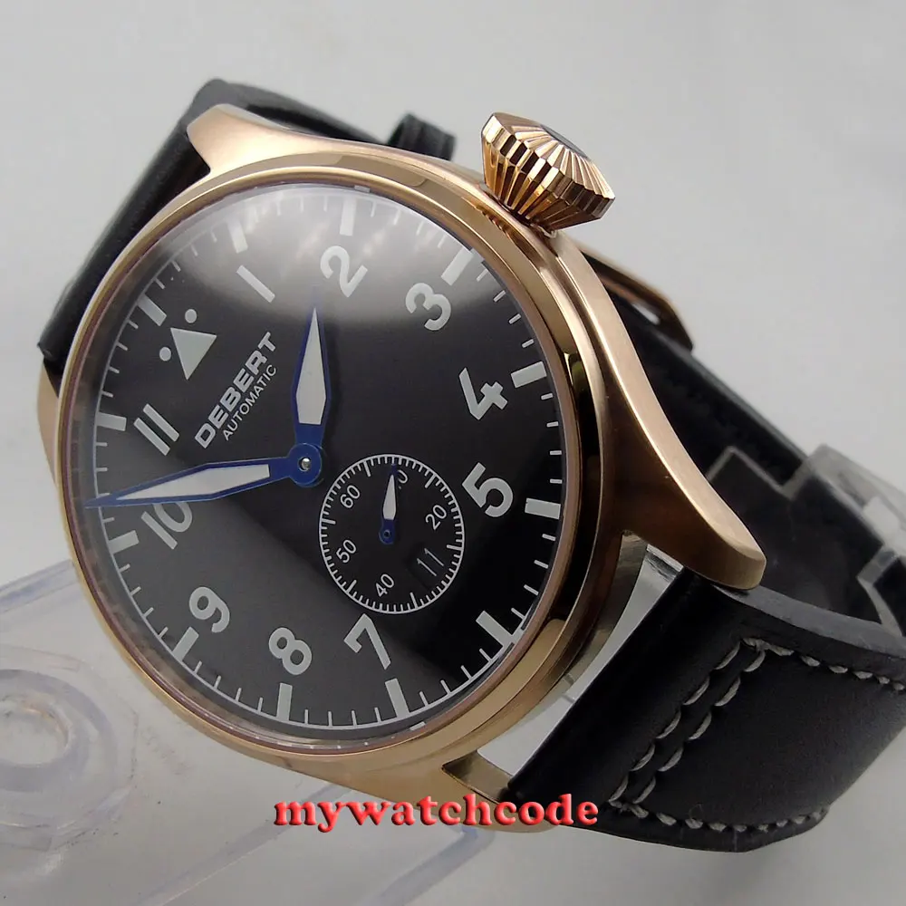 Автоматические Мужские и женские часы с сапфировым стеклом черным циферблатом 42