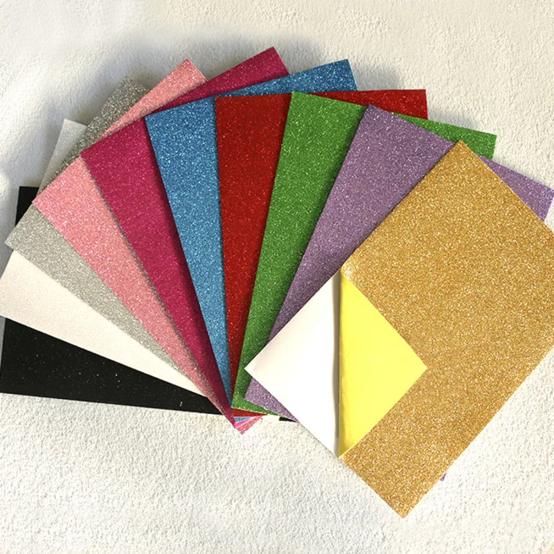 

10pcs Multicolor Sponge Glitters Stickers Foam Paper Fold Scrapbooking Paper Crafts Decor Diy Card Artwork 20 * 30cm * 1.8mm