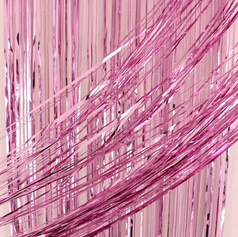 pink Металлические розовые Золотые Фольга занавески свадебные украшения из фольги бахрома мишура блестящие на день рождения Рождество год вечерние фоны - Цвет: pink