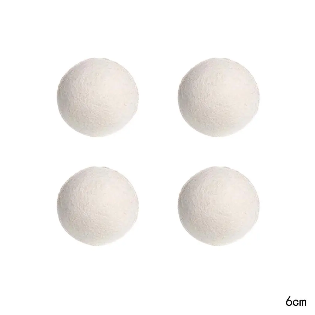 6cm dryer ball 4pcs Стиральная машина экономит время сушки натуральный многоразовый 1 упаковка(4 шт.) шерсти для стирки 1 упаковка(6 шт.) шариков для сушки - Цвет: 6cm dryer ball 4pcs