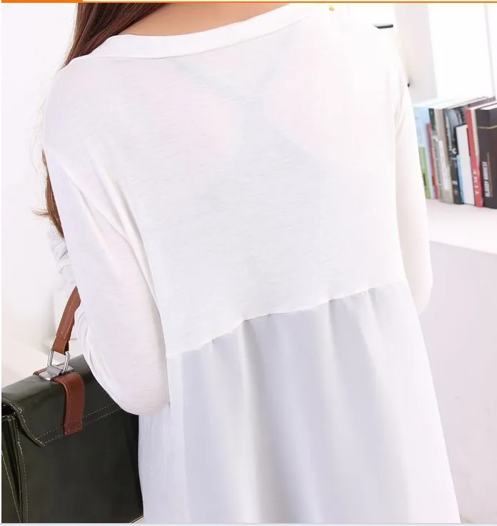 

New European Women Thin Kimono Cardigan Long Sleeve Loose Asymmetric Hem Long Cardigan Women Outerwear Free Size Black/White