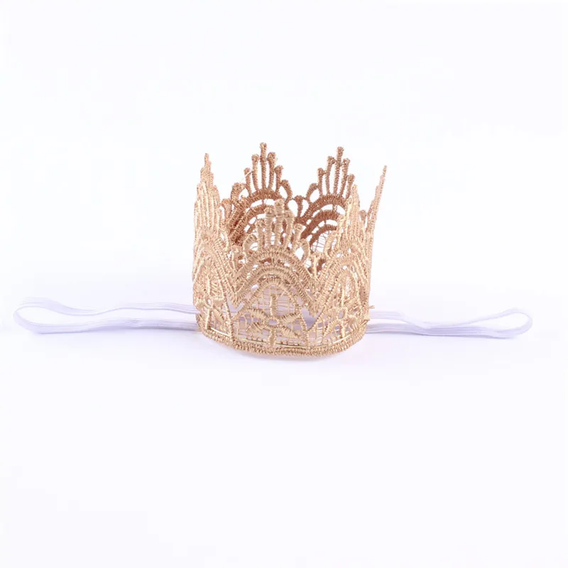 Artificial Elegant Mini Felt Glitter Gold Lace Crown Headbands For Kids DIY Crafts Hair Decorative Accessories | Детская одежда и