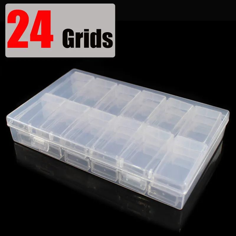24 Grids Пластиковые аксессуары для алмазной живописи 6 12 42 64 слот контейнер для бутылок коробка для хранения держатель для алмазной живописи Daimond коробка для рисования - Цвет: 24 Grids