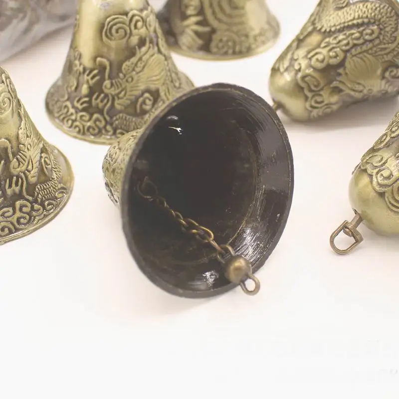 6x6cm 5pcs Feng Shui Chinese Metal Bell Charm Dragon and Phoenix Figure Decor-Traditional China Lucky Bells J1561 | Украшения и