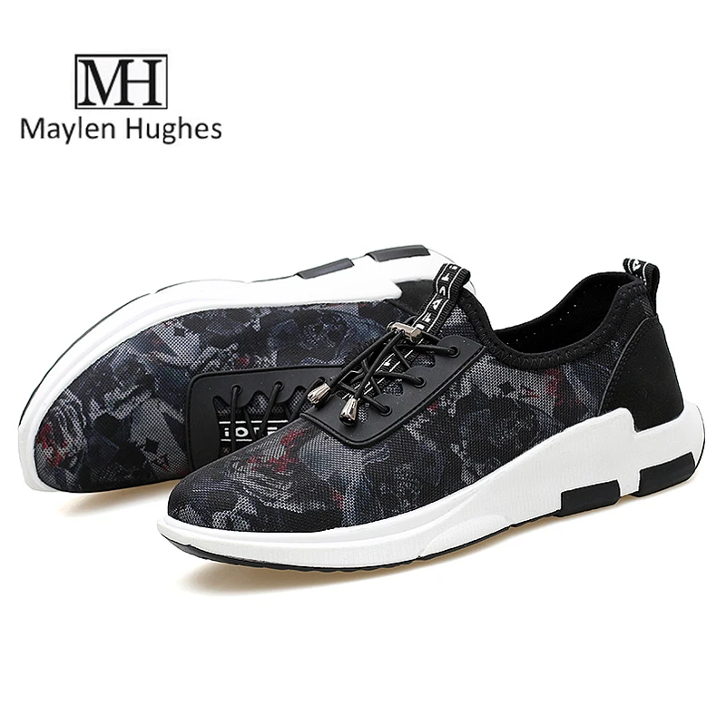 MH высокое качество 2017 Мужская обувь Для мужчин граффити Повседневная Обувь