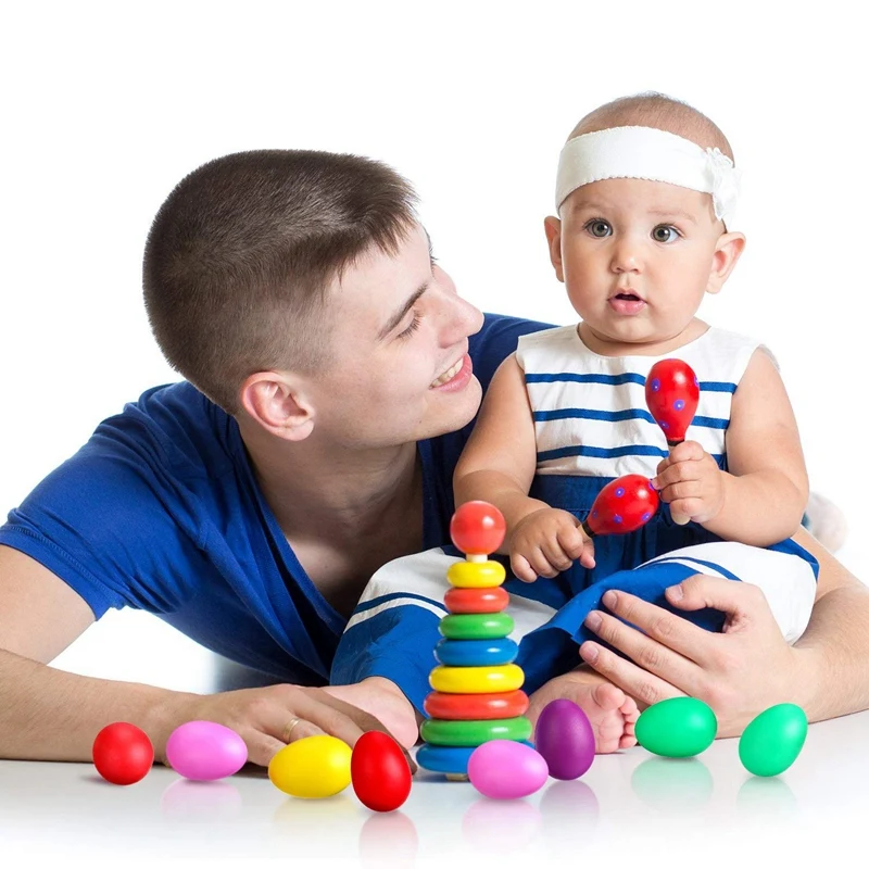 24 шт. набор яичных шейкеров пасхальные яйца Маракас музыкальные пластиковые на