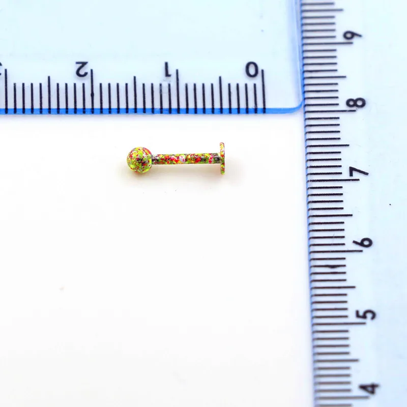 

Hot wholesale new arrival 100pcs 16G mixed water wave double colors print lip labret piercing ring free shipping