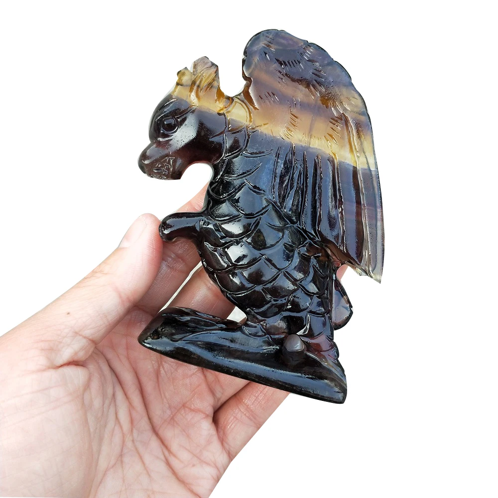 

Natural Crystal Carving Fluorite Pterosaur Crystal Stone Crafts Ornament Home Office Desktop Decor Gift