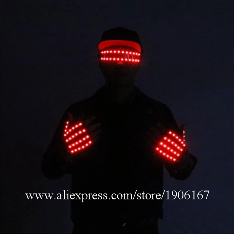 Bright LED Stage Costumes Light Up Gloves Luminous halloween Glasses Led Illuminated Props Party Event Supplies | Дом и сад