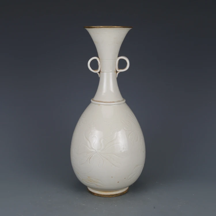 

Antique SongDynasty porcelain vase,Ding kiln ear bottle,Hand-painted crafts,Decoration,Collection&Adornment