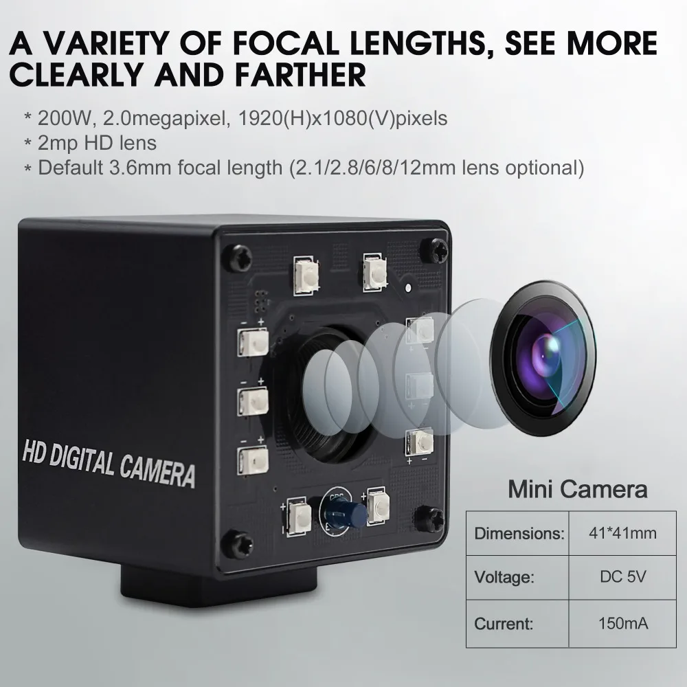 1080P OV2710 веб камера hd CCTV видеонаблюдения Мини инфракрасная ночного видения USB Hd с