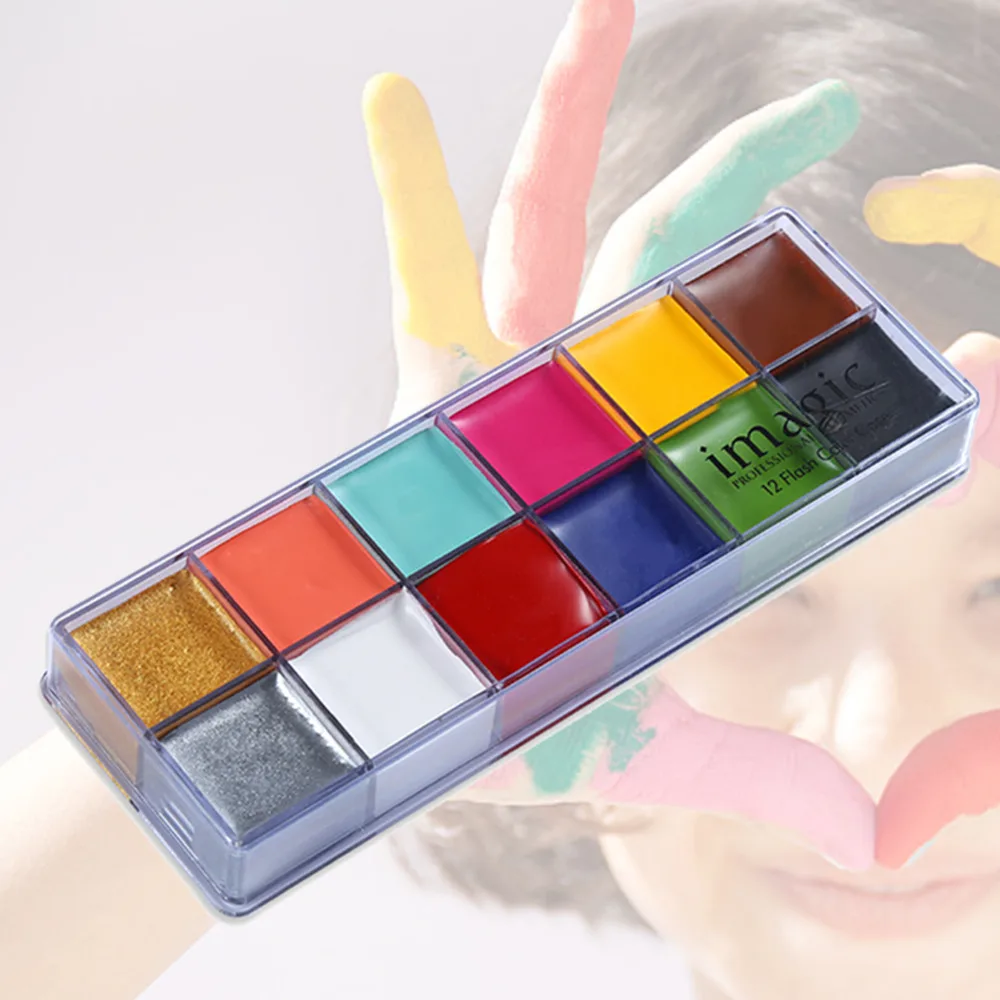 IMAGIC Waterproof Flash Tattoo Face Body Paint Oil Painting Art Colors Halloween Party Festival Fancy Dress Beauty Makeup Tool|face body paint|body