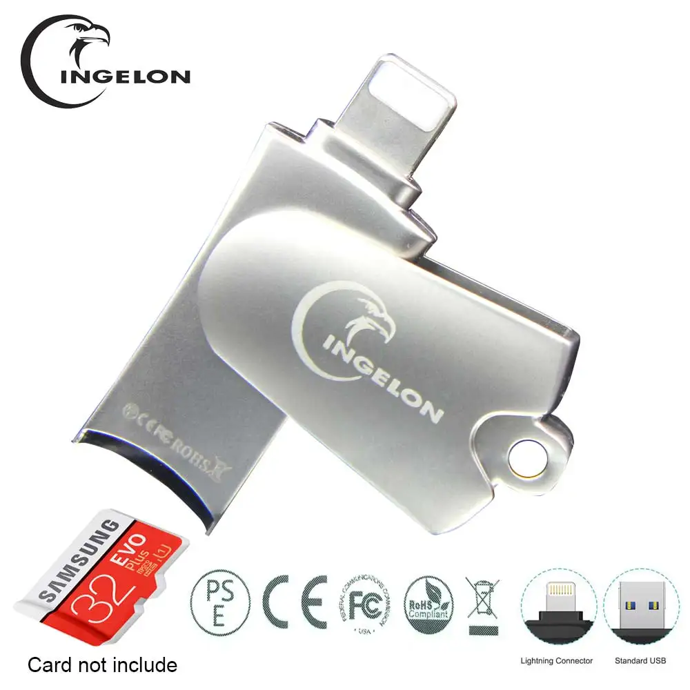 Ingelon 2 в 1 Micro USB 2,0 кардридер Смарт microSd SDHC/SDXC TF карта USB карта памяти кардридер micro sd usb адаптер для iPhone