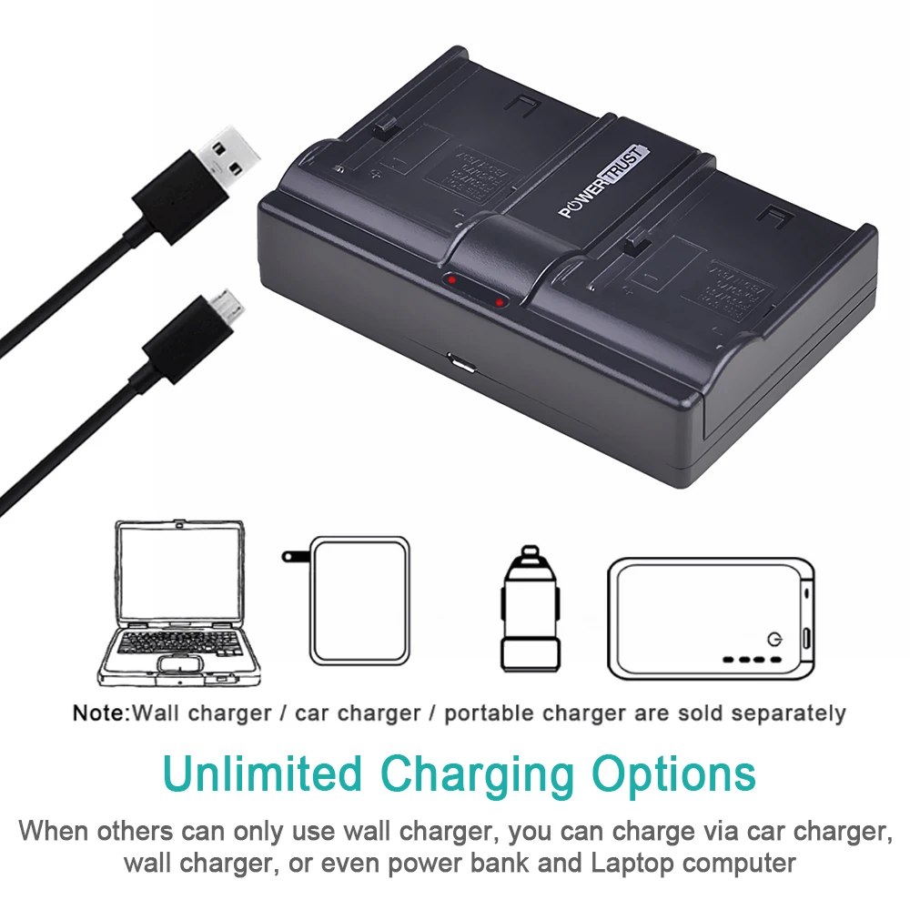 Аккумулятор NP F960 NPF970 2 шт. 7200 мАч зарядное устройство с двумя USB портами для Sony F930