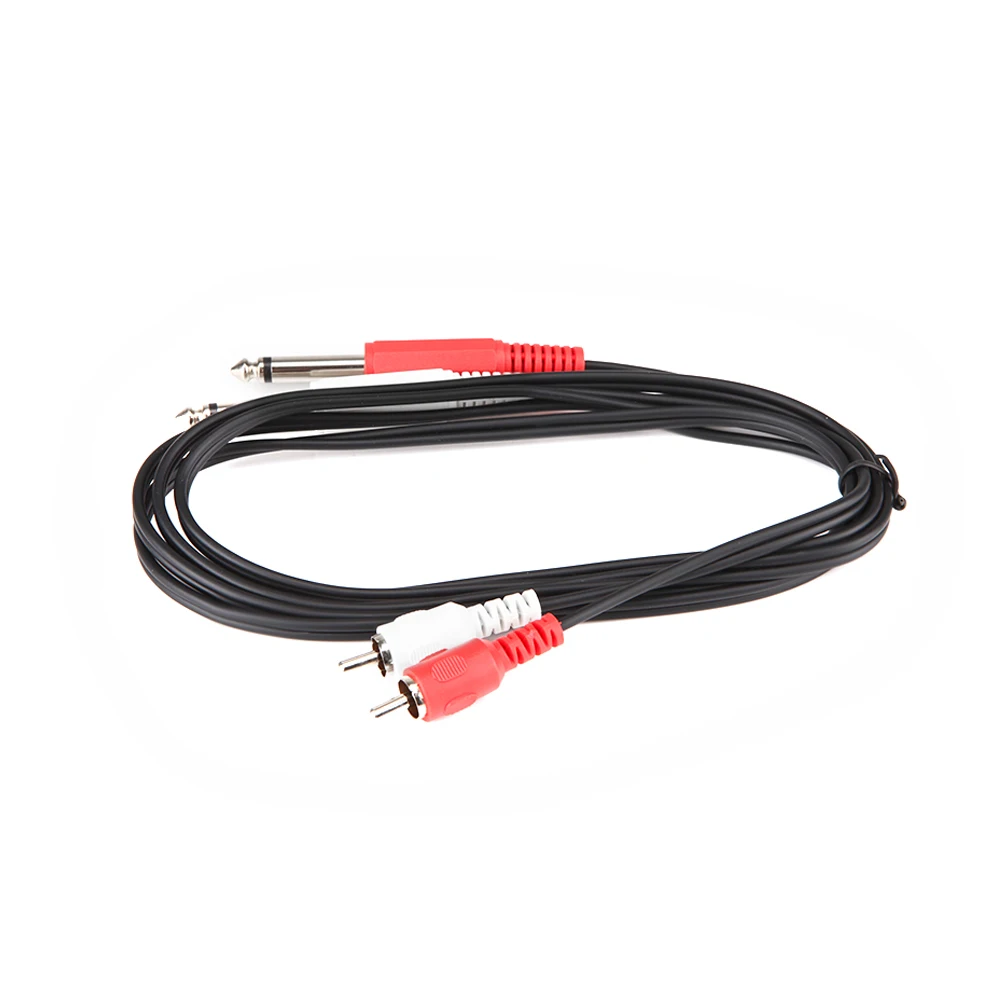 1 8 м 6 футов Twin 35 мм моно Джек Вилки до 2 RCA Phono OFC кабель аудио Dual MONO jack 3 маркировкой
