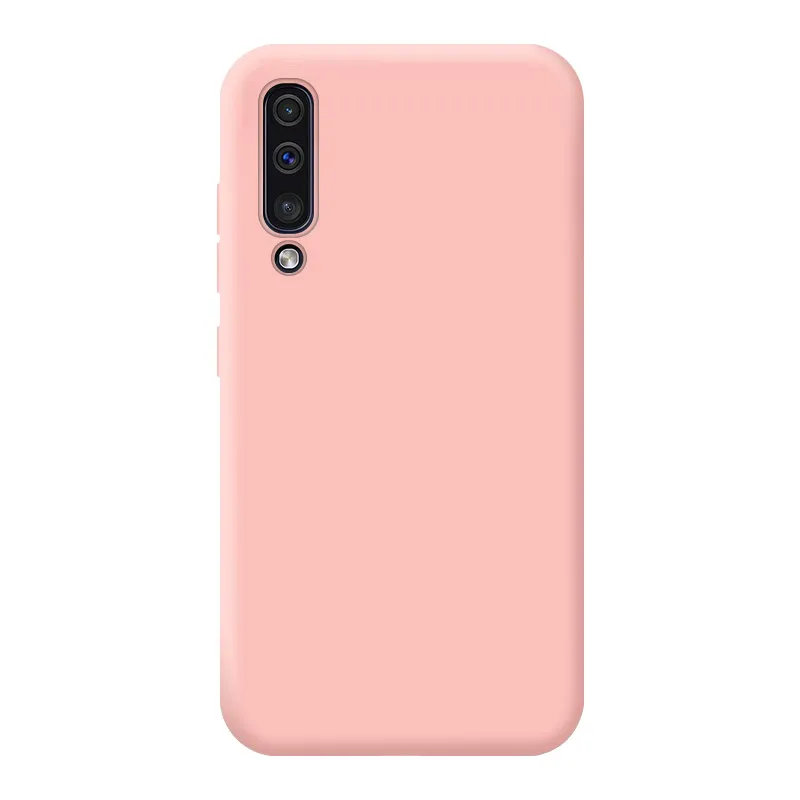 Модные мягкие летние жидкий силикон чехол для samsung Galaxy A50 A70 S10 S10 плюс S10e A60 A50 A40 A30 A20 M40 матовая накладка на заднюю панель - Цвет: Pink