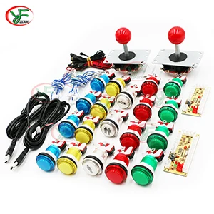 4 color button DIY Arcade Zero Delay DIY USB Encodr To PC Raspberry Pi Arcade Kits For 4/ 8 Way Joystick 5V led Button - Цвет: 4 color button