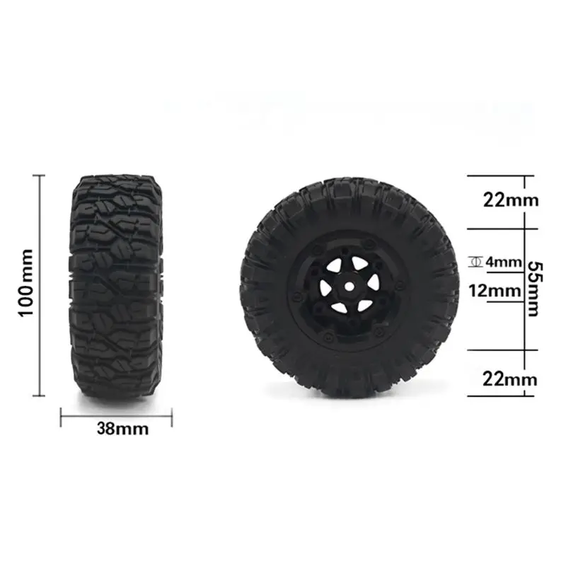 2 шт. обновленные большие шины для Wltoys 12428/12423 Feiyue 01/02/03/04/05 Q39 Q40 Q46 RC автозапчасти