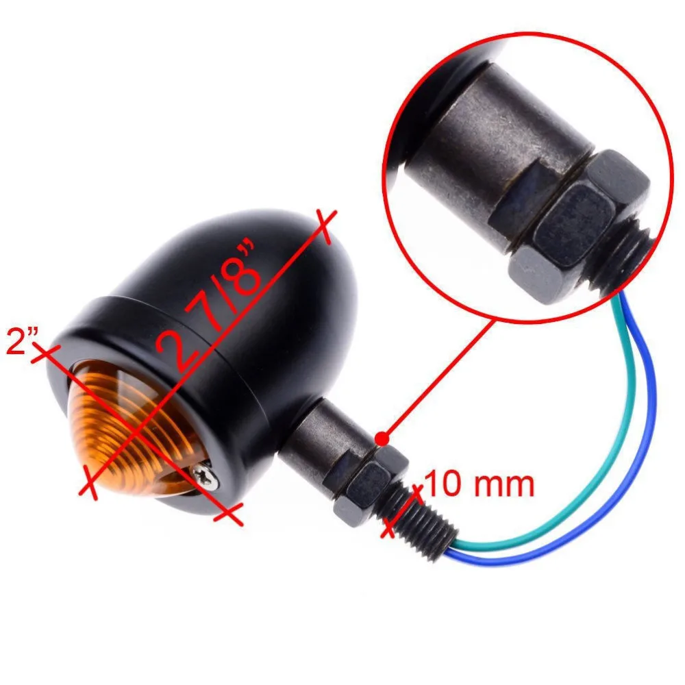 Black Universal Motorcycle Bullet Turn Signal Indicator Red Blinker Light For Honda Aero Phantom VLX VT600 VT750 VT1100 |